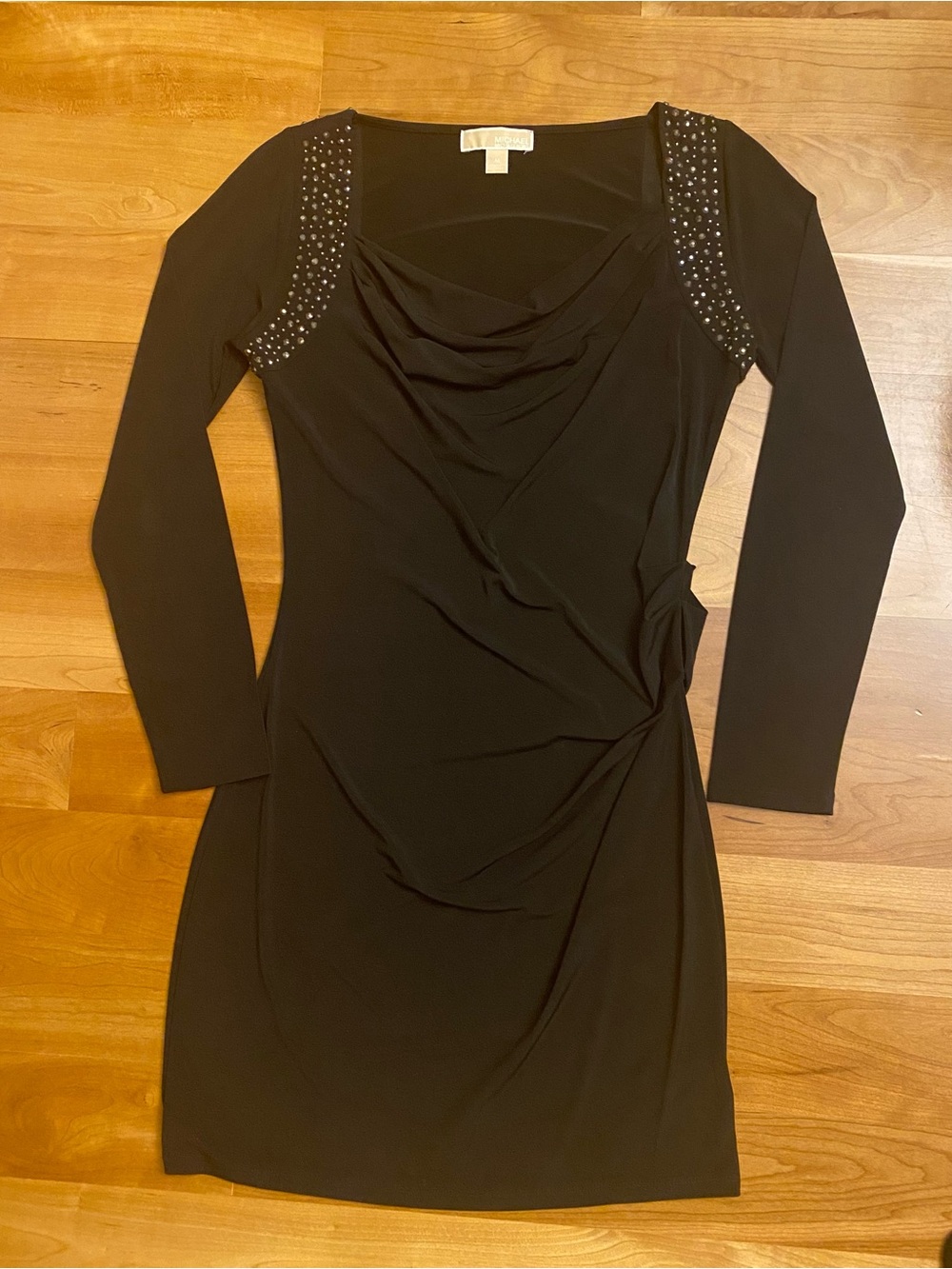 Michael Kors Black Dress with Studded Shoulders
